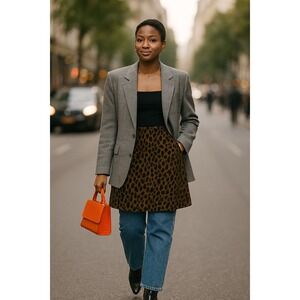 Leopard Print Pencil‎ Skirt Animal Print Bodycon Knee Length Career Skirt